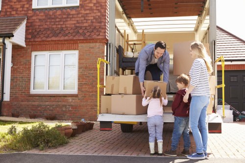 Removal company team planning a move in Brompton