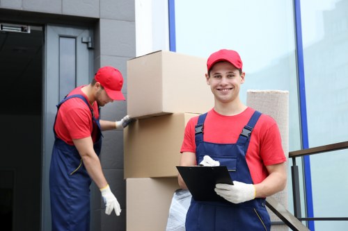 Removal team assessing safety before a move