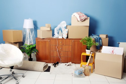 Removal company team preparing a Brompton home move