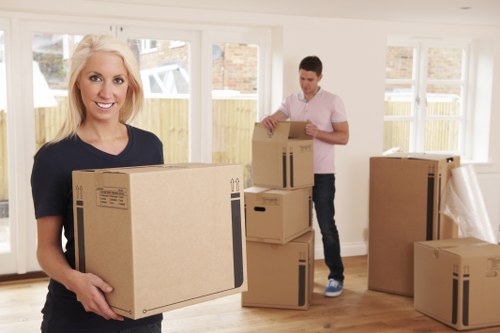 Moving boxes and furniture during a Brompton relocation