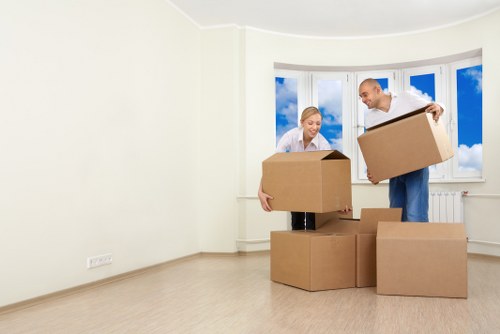 Public liability insurance concept for a professional removal company in Brompton