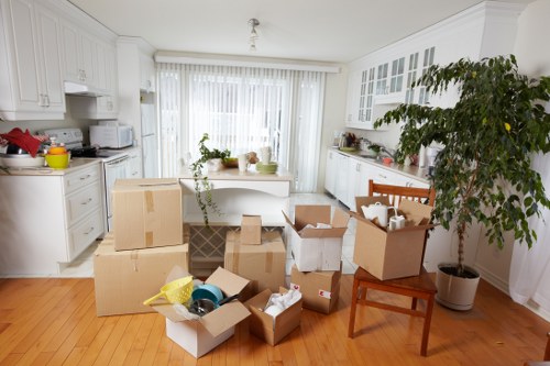 Charity donation items prepared for reuse after removal