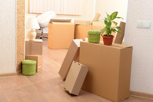 Team managing safe access during a property move