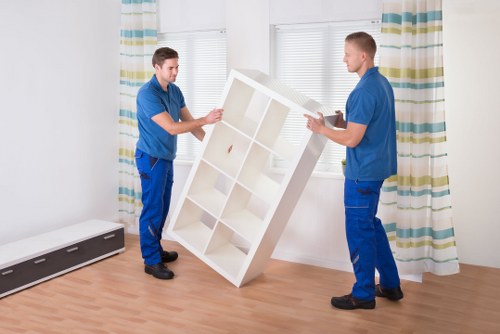 Boxes and furniture prepared for a professional house move