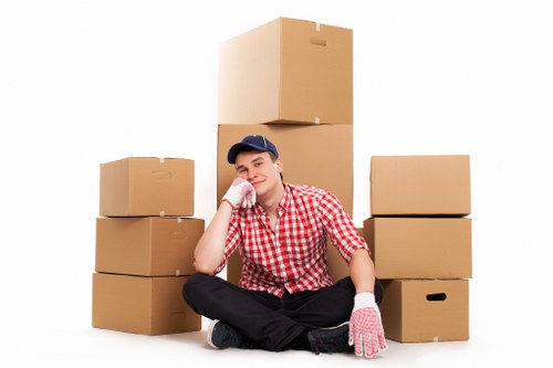 Local Brompton movers planning a residential move with furniture and boxes