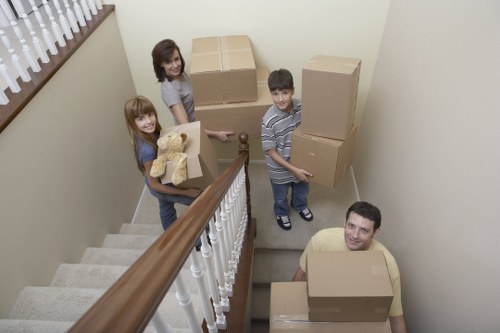 Finished move with boxes and furniture arranged in a new Brompton property